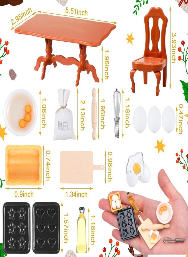 Liliful 23 Pieces Christmas Doll Accessories Set Include Miniature Baker Outfit Apron Chef Hats Rolling Pin Whisk Eggs Cookie Tray Mixing Bowl Cutting Board for Xmas Dollhouse, Doll Not Included - Image 2